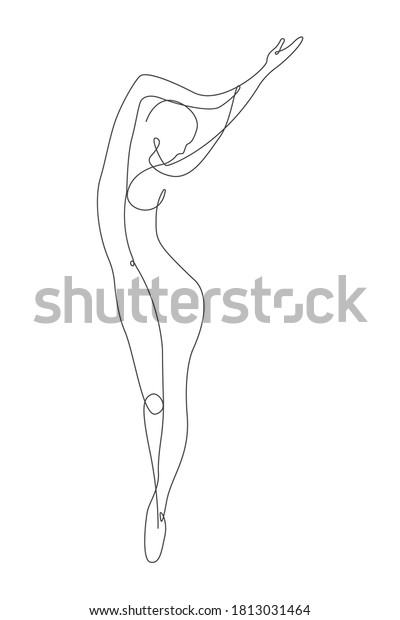 Female Figure Continuous Line Art Vector