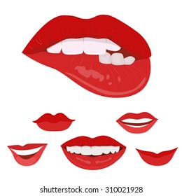 Female Lips Smile Mouth Kiss Vector Stock Vector Royalty Free