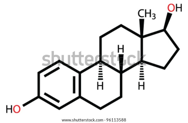 Female Sex Hormone Estradiol Structural Formula Stock Vector Royalty