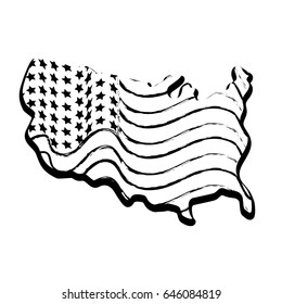 American Flag Continuous One Line Drawing Vector có sẵn miễn phí bản