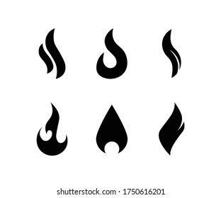 Set Fire Flames Logo Design Inspiration Stock Vector Royalty Free