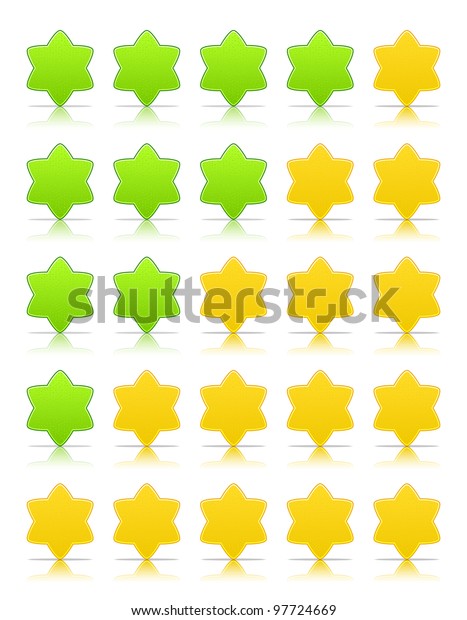 Five Sixpointed Stars Ratings Web 20 Stock Vector Royalty Free