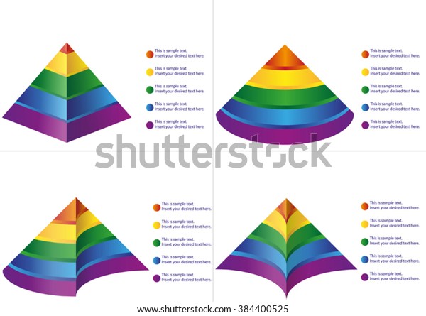 Five Steps Pyramid Diagram Stock Vector Royalty Free 384400525