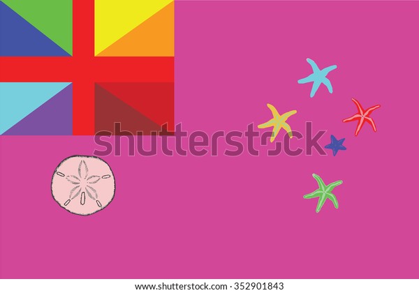 Flag Coral Sea Islands Vector Illustration เวกเตอรสตอก ปลอดคา