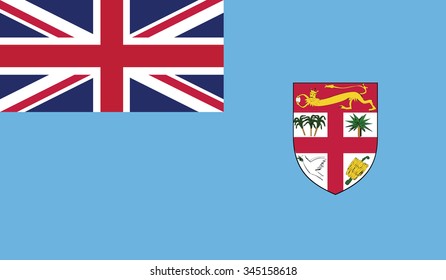 Flag Fiji Fiji Flag On Fabric Stock Illustration