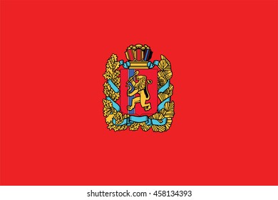 Flag Krasnoyarsk Krai Republics Krays Provinces Stock Vector Royalty