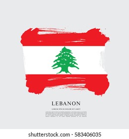 Grunge Map Lebanon Lebanese Flag Stock Vector Royalty Free