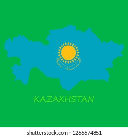 Flag Map Kazakhstan Stock Vector Royalty Free Shutterstock