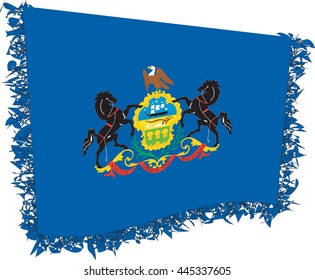 Flag Pennsylvania Vector Illustration Stylized Flag Stock Vector