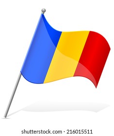 Flag Romania Vector Illustration Isolated On Stock Vector Royalty Free