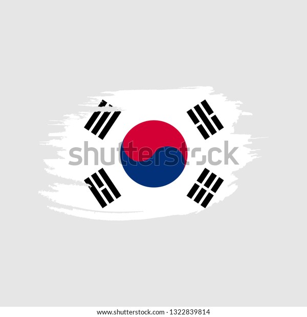 Flag South Korea Brush Stroke Effect Stock Vector Royalty Free Shutterstock