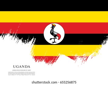 Brush Painted Grunge Flag Uganda Country Stock Vector Royalty Free