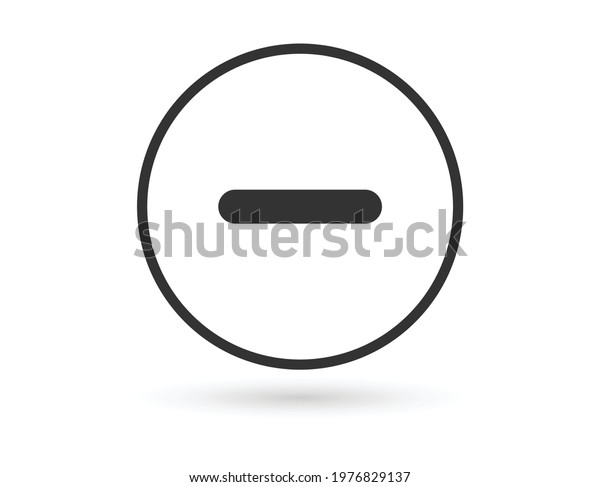 Flat Round Minus Sign Red Icon Stock Vector Royalty Free