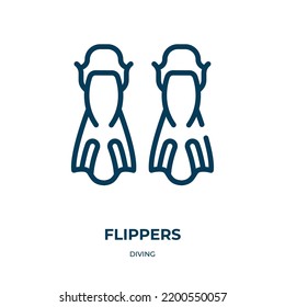 Flippers Icon Linear Vector Illustration Diving Stock Vector Royalty