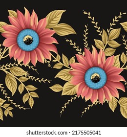 Flower Bunch Textile Print Work Stock Vector Royalty Free