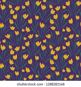 Flower Pattern Endless Background Seamless Stock Vector Royalty Free