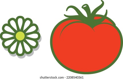 Flower Tomato Clipart Vector Illustration Stock Vector Royalty Free