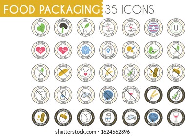 Cosmetic Packaging Line Icon Pack 38 Stock Vector Royalty Free