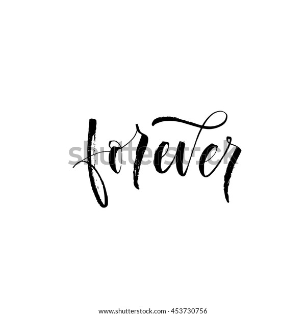 Forever Lettering Hand Drawn Lettering Background Stock Vector Royalty