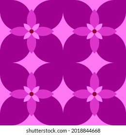 Four Pink Flowers Tile Pattern Stock Vector Royalty Free