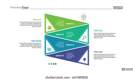 Four Triangles Strategy Slide Template Stock Vector Royalty Free