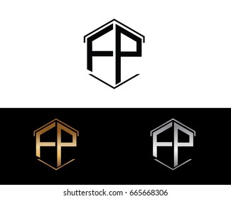 Ep Letters Linked Hexagon Shape Logo Stock Vector Royalty Free