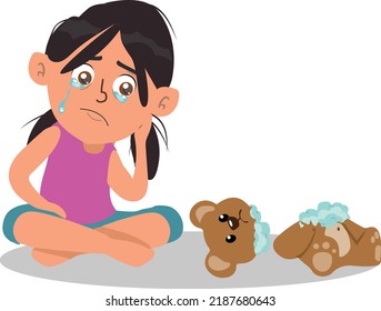 Frustrated Girl Sitting On Floor Lotus Stock Vector Royalty Free