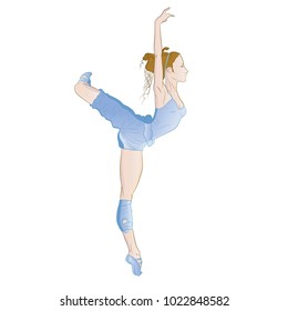 Funny Cartoon Ballerina Vector Illustration Isolated Vector De Stock