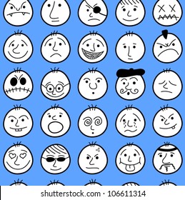 Funny Characters Seamless Pattern Stock Vector Royalty Free 106611314