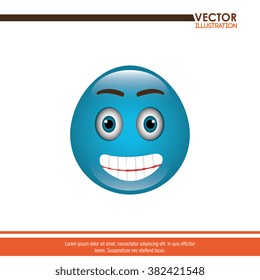 Cute Smiling Grinning Face Emoticon Showing Stock Vector Royalty Free