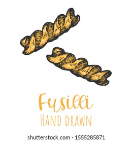 Fusilli Type Pasta Hand Drawn Vector Stock Vector Royalty Free