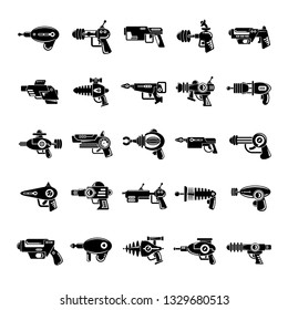 Futuristic Gun Icons Set Stock Vector Royalty Free 1329680513
