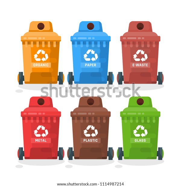 Garbage Container Vector Illustration Modern Style Stock Vector