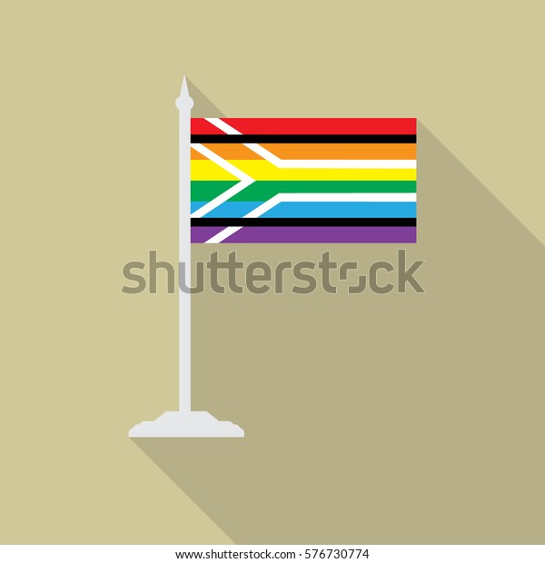 Gay Pride Flag South Africa Lgbt vector de stock libre de regalías