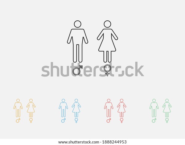 Gender Icon Female Male Sex Icon Stock Vector Royalty Free 1888244953