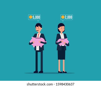 Gender Pay Gap Inequality Salary Wage Stock Vector Royalty Free