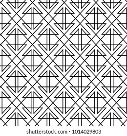 Geometric Line Seamless Pattern Black White Stock Vector Royalty Free