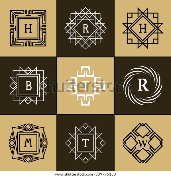 Geometric Monogram Logo Abstract Vector Template Stock Vector Royalty