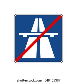 German Traffic Signend Motorwayautobahn Controlledaccess Highway Stock