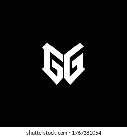 Gg Logo Monogram Shield Shape Design Stock Vector Royalty Free