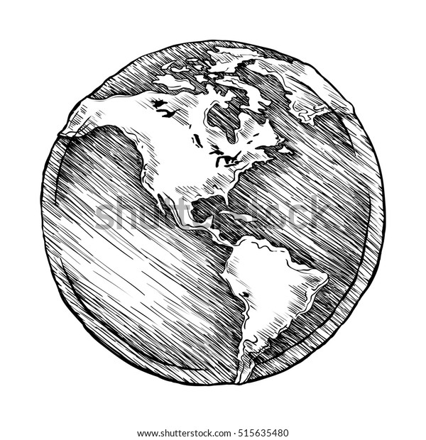 Globe Outline Drawing Vector Illustration Sketchy Stock Vector Royalty Free