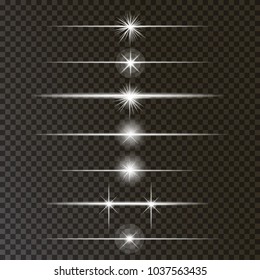 Glowing Lights Stars On Transparent Background Stock Vector Royalty