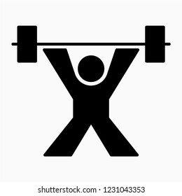 Glyph Weightlifting Vector Icon Stock Vector Royalty Free