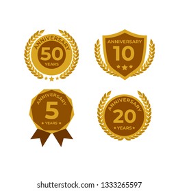 Set Anniversary Signs Emblem Date Vector Stock Vector Royalty Free