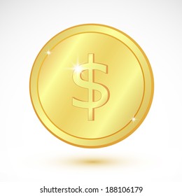 Gold Coin Dollar Vector Illustration Stock Vector Royalty Free