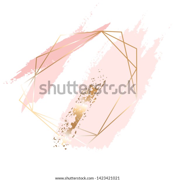 Gold Contour Crystal Golden Pink Nude Stock Vector Royalty Free