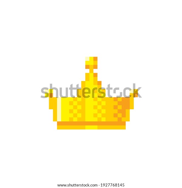 Gold Crown Pixel Art 8bit Style Stock Vector Royalty Free 1927768145