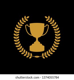 Gold Trophy Icon Symbol Design Gold Stock Vector Royalty Free