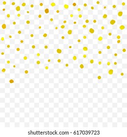 Vektor Stok Golden Circle Confetti Falling On Transparent Tanpa