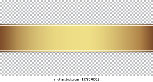 Gold Ribbon Banner On Transparent Background Stock Vector Royalty Free